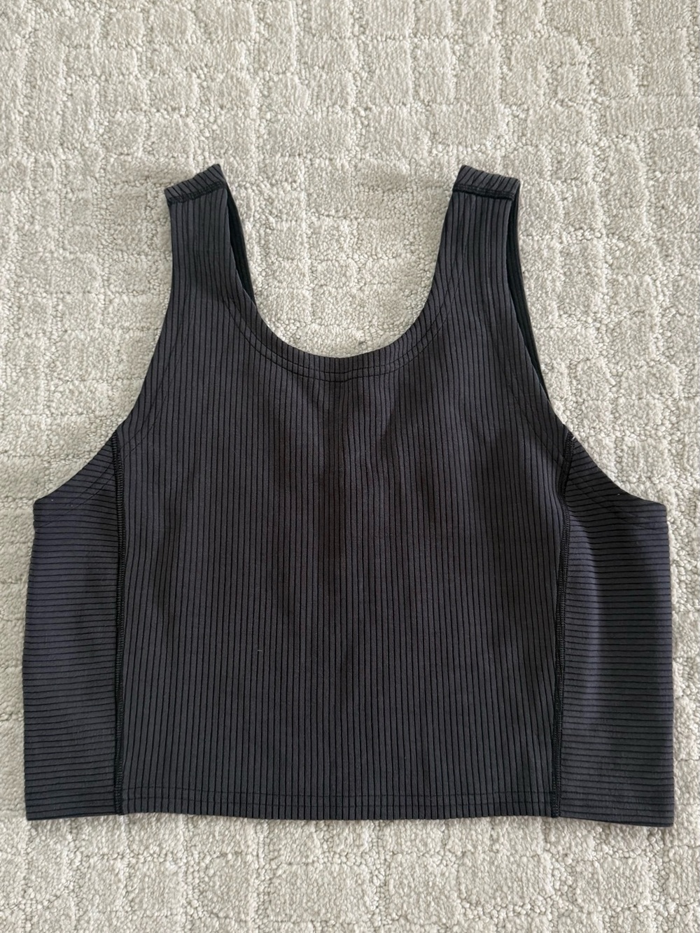 lululemon athletica Ribbed Scoop Crop Tank — Black